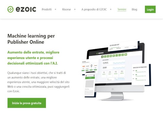 Ezoic homepage