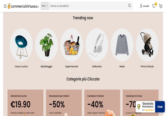 Homepage Commercio Virtuoso