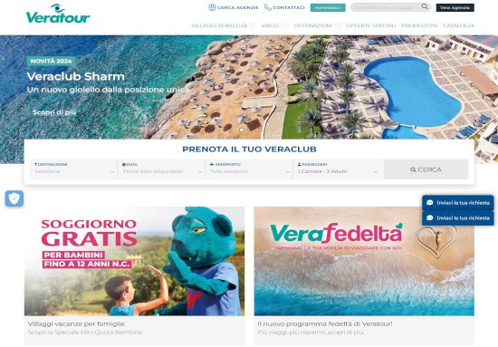Homepage sito ufficiale Veratour