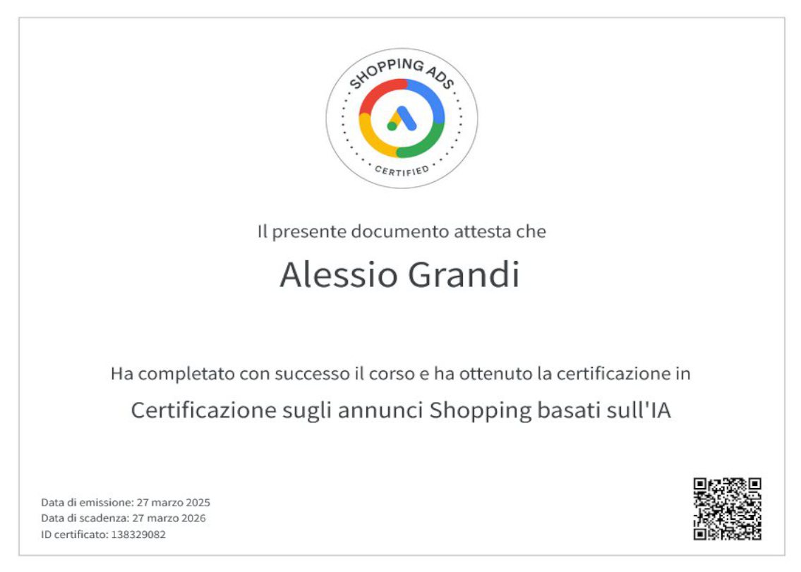 Google Ads Pubblicità Annunci Shopping