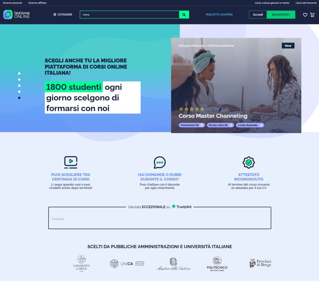 Homepage Lezione Online